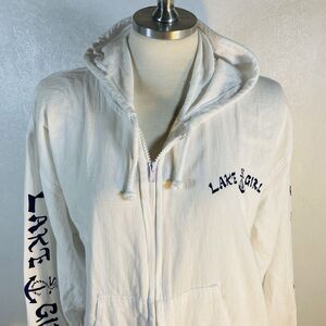 Cottonseed sz S Lake Girl Graphic White Zip Hoodie